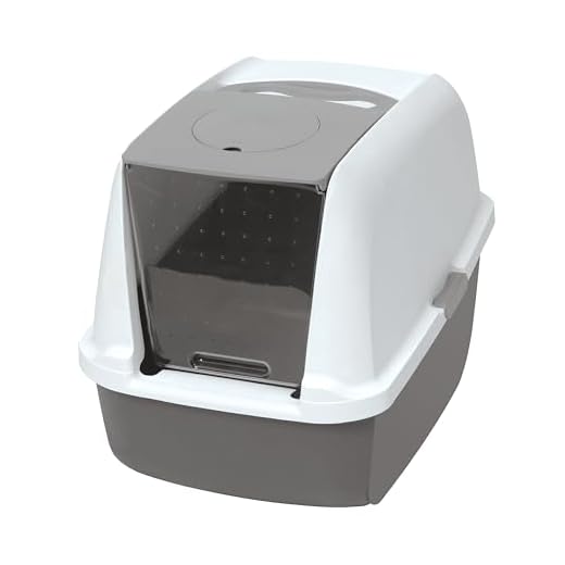 Catit - Lettiera con Coperchio, per Gatti, Bianco/Grigio, 57 x 46.5 x 39 cm