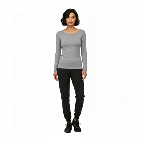 Image of Natural Uniforms Women's Long Sleeve Underscrub T-Shirt - Cotton Blend Scrub Base Layer for Nurses & Medical Professionals