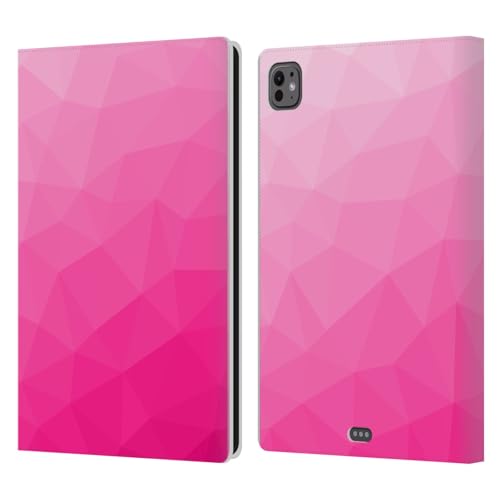 Protection iPad Pro 11 M4 en cuir rose à motifs géométriques