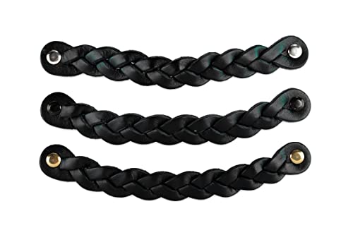 Brute Strength, Leather Handles for Furniture, Braided, Black, 2 pcs, 20 x 2,5 cm, Cabinet Handle - Image 2