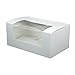 GREENBOX Cupcake Patisserie-Schachtel pappe weiß I Hochwertige Cupcake Muffin-Box Gebäck Geschenkbox Kuchen-Karton recycelbar I 50x stabile Keks Verpackung mit Sichtfenster 18x11x8cm, rechteckig