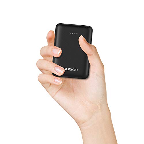 Mini power bank a ricarica rapida da 10000 mAh, ingresso e uscita USB C, caricabatterie portatile compatibile con iPhone, smartphone, tablet e altro (nero)
