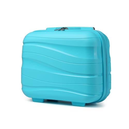 KONO Lightweight Polypropylene Travel Makeup Carrying Case Hard Shell Cosmetic Case Mini 14" Luggage Organizer