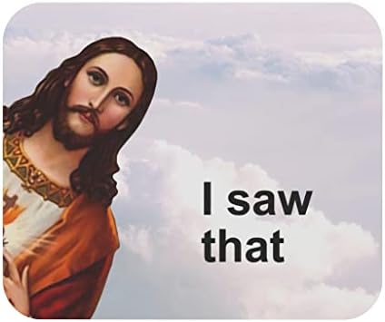 Jesus I Saw That Mouse Pad - Jesus Meme Mousepad, Funny Gaming Mouse Pad, Humor Desk Mat, Funny Office Desk Decor, Funny Coworker Gift Rectangle 9" × 8" image 5