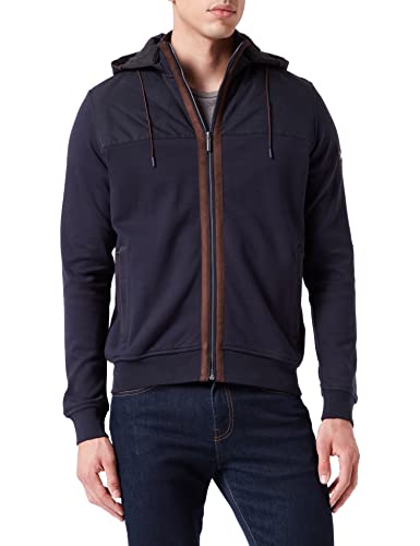 bugatti Herren Sweatjacke mit wattierter Kapuze in der Passform Modern Fit