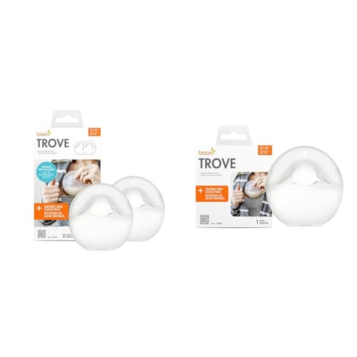 Image of Boon Trove Silicone Manual Breast Pump Bundle with Travel Pouch - Hands Free Milk Collector B11531-2 and 1 Count
