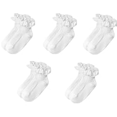 White Ruffle Socks for Girls- 5-pairs