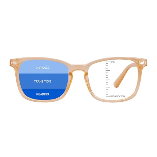 Image of Vintage Square Progressive Multifocal Presbyopic Glasses, Anti-Blue Light Glasses for Men Women Readers (+0.00 /+1.25 Magnification)