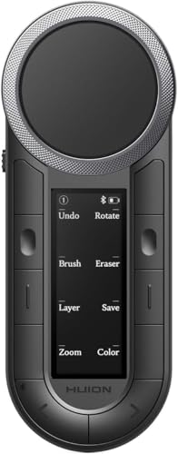 Image of HUION Keydial Remote K40 Bluetooth Programmable Keypad with Dual Dials 60 Customized Keys, OLED Display Macro Keypad Work with PC, Mac, Mobile, One-Hand Shortcut Keyboard for Drawing Tablet, Laptops