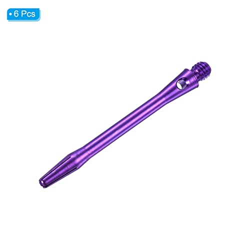 Image of PATIKIL 48mm Dart Shafts, Medium 2BA Thread Aluminum Dart Stems Dart Accessories Throwing Fitting for Steel Tip - 6 Pack (Purple)