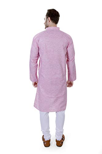 Image of Amazon Brand - Anarva Men's Pastel Linen Kurta Pyjama Set