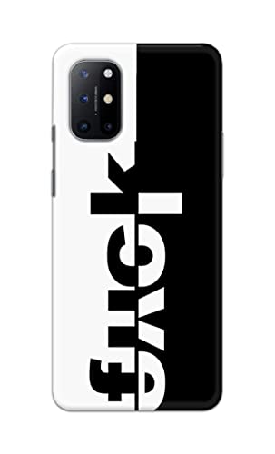 Image of PRINTFIDAA One Words Fukc Love Creative Art Innovative Wonderfull Printed Designer Hard Case for OnePlus 8T Back Cover -(e) RPM1003