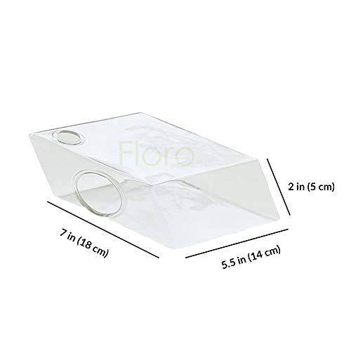 Floro Glass Wall Hanging Terrarium, Elegant Diamond Shaped Vases, Minimalistic, Modern & Stylish Wall Décor, Ideal For Ferns, Succulents, 2 Pcs Per Pack #TOP2