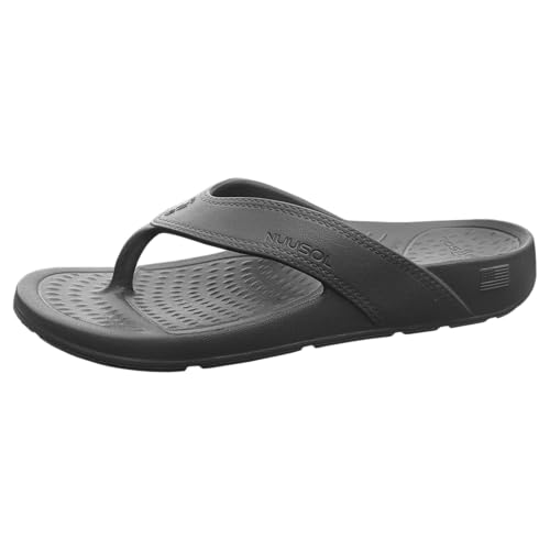NUUSOL Unisex Youth Cascade Flip Flop, Youth Lightweight EVASOL Foam Footwear, Eclipse Black, Youth 12