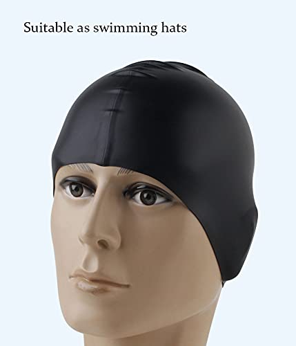 2 Stuks Zwemmen Cap, siliconen badmuts, Zwemmuts, Elastische Badmuts, Zwemmenmuts voor Vrouwen en Mannen - Waterdicht, Siliconen- Unisex zwemmen Cap, Unisex badmuts voor lang haar en kort haar - Image 6