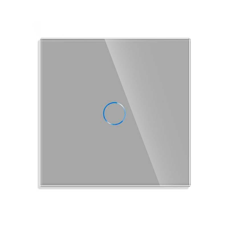 LEDBOX Interruptor/Conmutador Táctil WiFi KOOB Frontal Cristal Gris