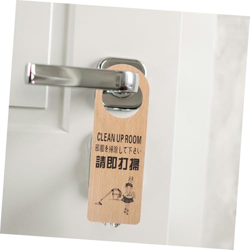 Colgador de puerta de madera de diseño elegante con doble cara de limpieza 6