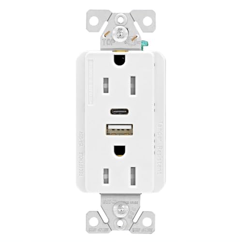 Eaton 15A Tamper Resistant Outlet with USB