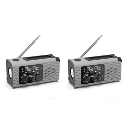 Radio AM/FM de camping avec manivelle et chargement solaire pour randonnée
