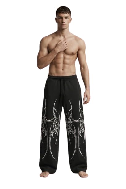 Image of Stylish Baggy Lower for Men | Comfortable Loose Fit Printed Track Pants