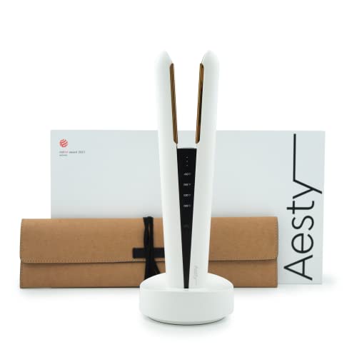 Aesty Dual Heater Flat Iron(Titanium) I Professional Cordless Flat Iron I Wireless Premium Straightener for All Types I Portable Hair Straightener I Travel Flat Iron I Cordless Hair Straightener