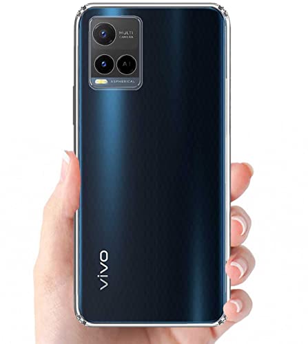 Image of Soft Flexible Silicone Back Cover Compatible with Vivo Y21 2021 / Y21T / Y33s, Transparent Case