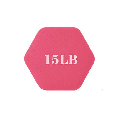 Dumbbell Barbell Weight Pair, Free Weights 2-in-1 Set, 6/8/10/12/15 LB Barbell Neoprene Coated Dumbbell Weights, A Pair of Dumbbell for Women Men, Non-Slip Hand, Home Gym, Office (Pink-15LB) - Thumbnail 3
