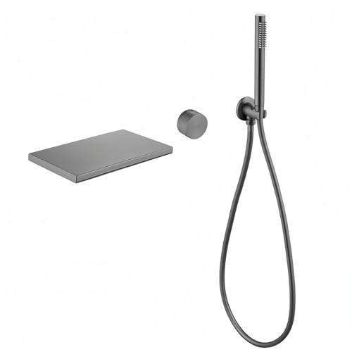 Bathtub Taps mélangeur douche cascade et pommeau gris LWX - 2