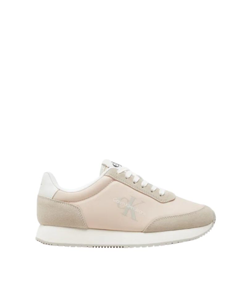 Calvin Klein Jeans Women Retro Runner Low LACE NY ML, Whisper Pink/Eggshell/White, 38 EU