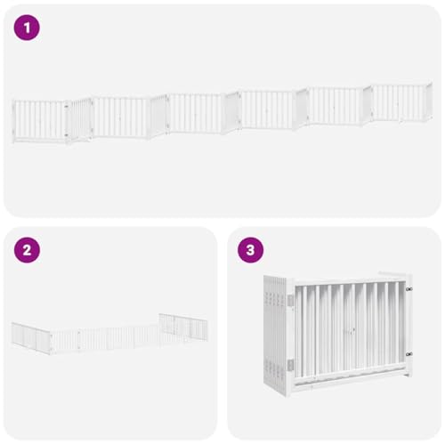 Protección para mascotas con esta rejilla para perros portátil de madera interior 6