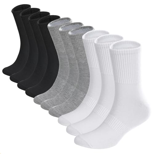 Image of 10 Pairs Thin Cotton Crew Athletic Socks Sports Gym Running Hiking Calf Socks for Women