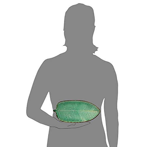 Foto von Sänger | Servierteller Blattoptik Palm Beach, Servierplatte für mehrere Personen aus Steingut, erweiterbar, Alltag, Outdoor Serviertablett | PREMIUM COLLECTION