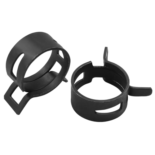 30Pcs Spring Band Type Clips 22mm(7/8 Inch) Air Hose Tube Water Pipe Fuel Hose Line Vacuum Hose Clamp, Fit 23.6-25.5mm OD (Black)