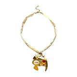 Tsophreniq Collar unisex de acero inoxidable con diseño artístico de crucifijo de pez para trajes casuales o formales, collar con colgante de crucifijo de pescado de acero inoxidable, One Size, como