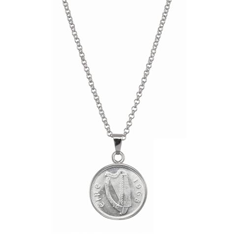 American Coin Treasures Irish Threepence Coin Pendant Necklace