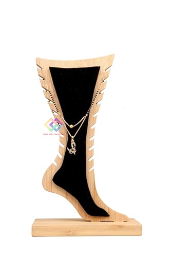 Image of Wooden Fancy Mannequin Anklet Toe Ring Payal Mannequin Leg Foot Jewellery Display Stand Holder (1 Pcs)