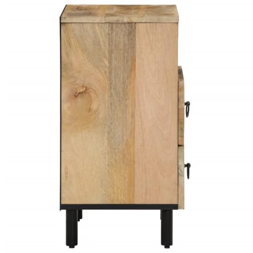 Table d'appoint en bois de manguier massif au design artisanal - 6