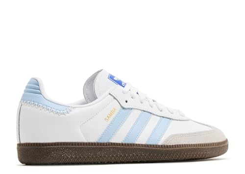 adidas Men's Samba Soccer Shoes, Foowear White/Clear Sky/Blue, Size 11.53