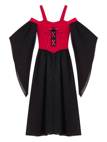 Vestido Medieval para Niñas Talla 12 Años Rojo miniatura 3