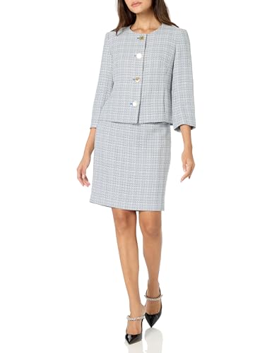 Women's Petite 4 Button Tweed Jacket & Skirt