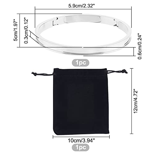 Bracelet vide à incrustation cuir acier inoxydable anti-ternissement UNICRAFTALE - 3