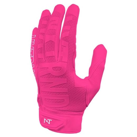 Nxtrnd G2 Pro Football Gloves, Men's Ultra Sticky Elite Receiver Gloves (Pink, Large)