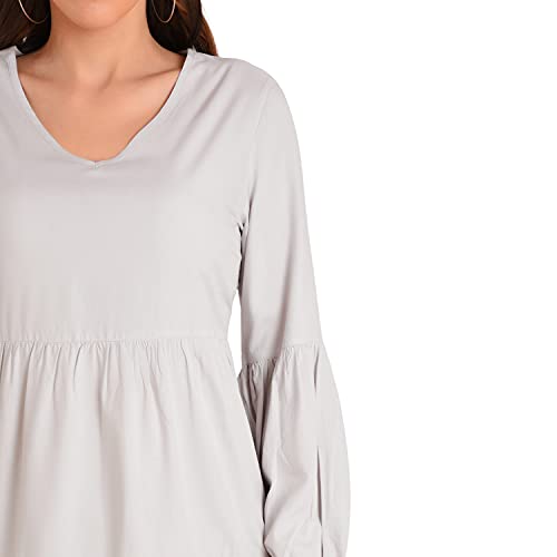 Image of Miss Lavish London Women's V Neck Tiered Summer Dress Casual Short Sleeve Swing T Shirt Mini Dresses