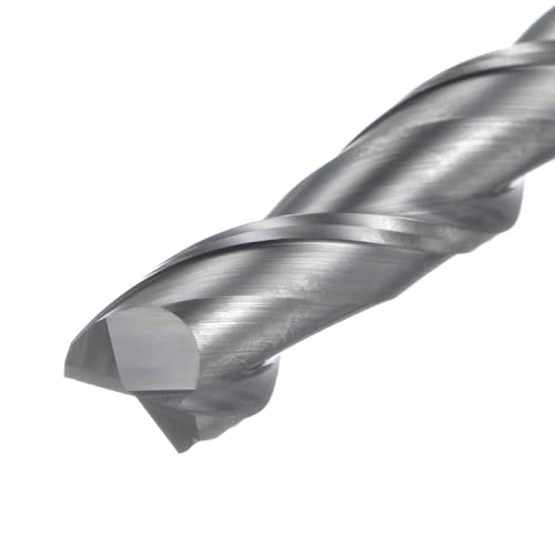Image of uxcell Carbide Square End Mill, 7 /16 inch Diameter Uncoated 2 Flutes Milling Bit Cutter, for Aluminum Copper Non-Ferrous Metal, 7 /16 inch Shank 2-11 /32 inch Cut Length 6 inch Extra Long