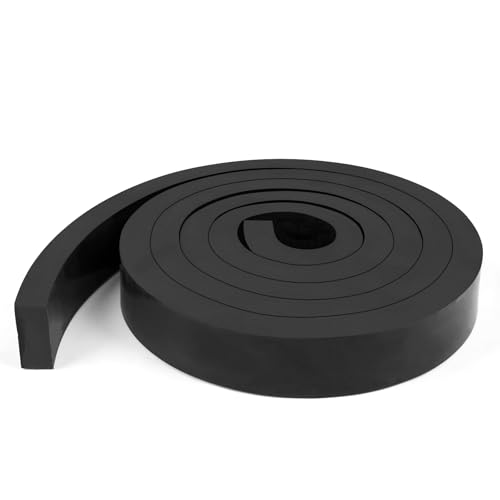 Image of WochiTV Solid Rubber Strips Rolls, 1 /2 inch Thick x 1 inch Wide x 60 inch Long Neoprene Rubber Sheets Perfect for DIY Gasket Material, Sealing, Liner, Shield, Padding, Mat