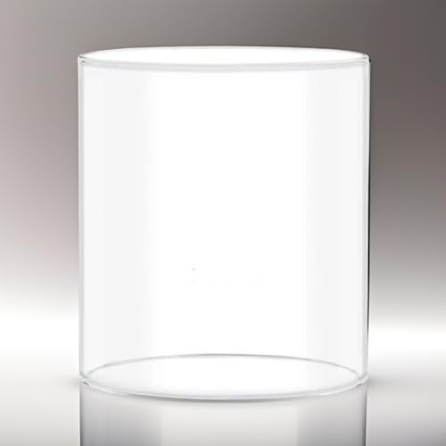 Image of Ein Sof Big Borosilicate Glass Cover Only - 4XL Mega Jumbo Large Size Width 6 inch, Height 8 inch, Akhand Jyot Diya Dhoop Wind Protector, Scratch Resistant Thick