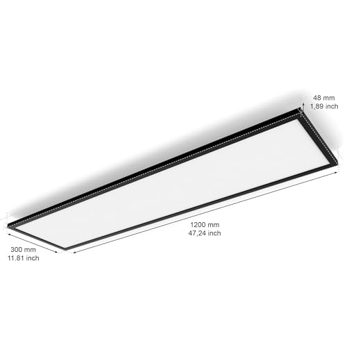 Philips Hue White Ambiance Aurelle LED Panel Light Inc. Dimmer Switch [120x30 cm – Black] for Indoor Home Lighting, Wall, Ceiling, Bedroom, Living Room, New Generation 6
