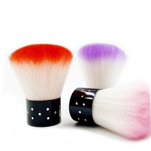 FOMIYES 1 Pack Portable Mushroom Shaped Dust Powder Brush for Nail Art Cosmetics Soft Hair Cleaning Brushes with Color Handles present for Makeup Lovers Random Color