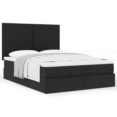 Generico Estructura de cama tipo puff con colchón negro, 140 x 200 cm, de tela, kangqiling3313080