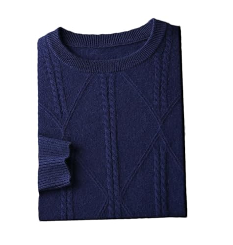 Men's Crew Neck Long Sleeve Knitted Sweater Solid Color Casual Cashmere Sweater